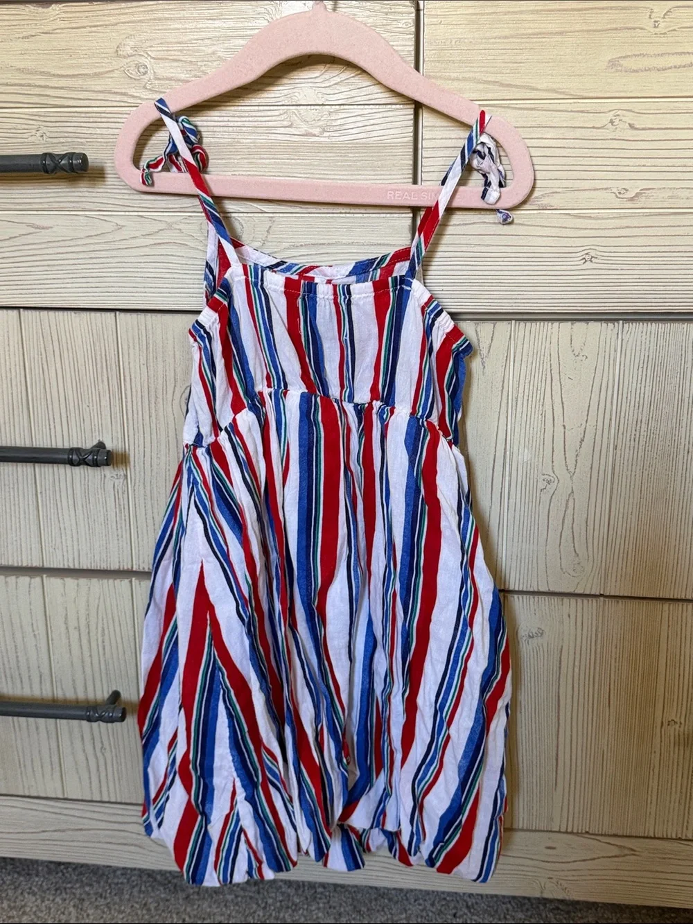 Old Navy Red, White & Blue Striped Tie-Shoulder Sundress